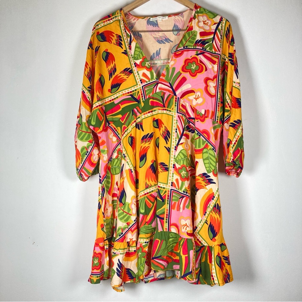 Label Of Love Anthropologie Calista Resort Mini Dress Cover Up V Neck Size small - Picture 2 of 16